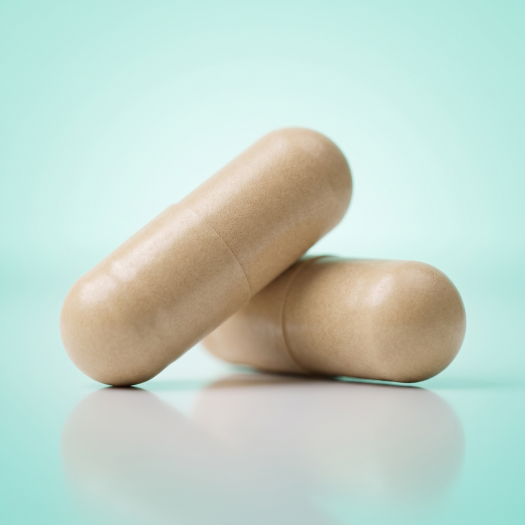 Close-up of Steadwell Daily Companion beige capsules